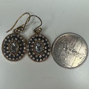 Stella and Dot Elegant Gold and Silver Oval Earrings